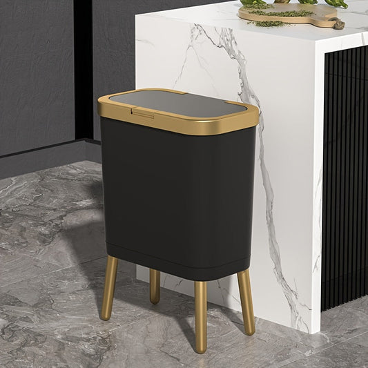 15L Modern Odour-Sealing Trash Can with Elevated Legs – Sleek Waste Bin for Kitchen, Living & Bathroom