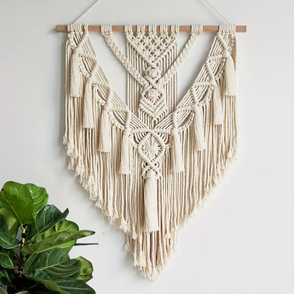 Bohemian Macrame Wall Hanging — Handcrafted, Woven Tapestry for Boho-Chic Home Decor