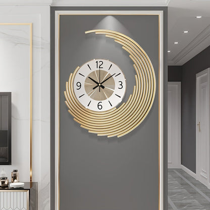 Sleek 3D Metal Wall Clock - Modern Design with Silent Quartz Movement, Decorative Accent