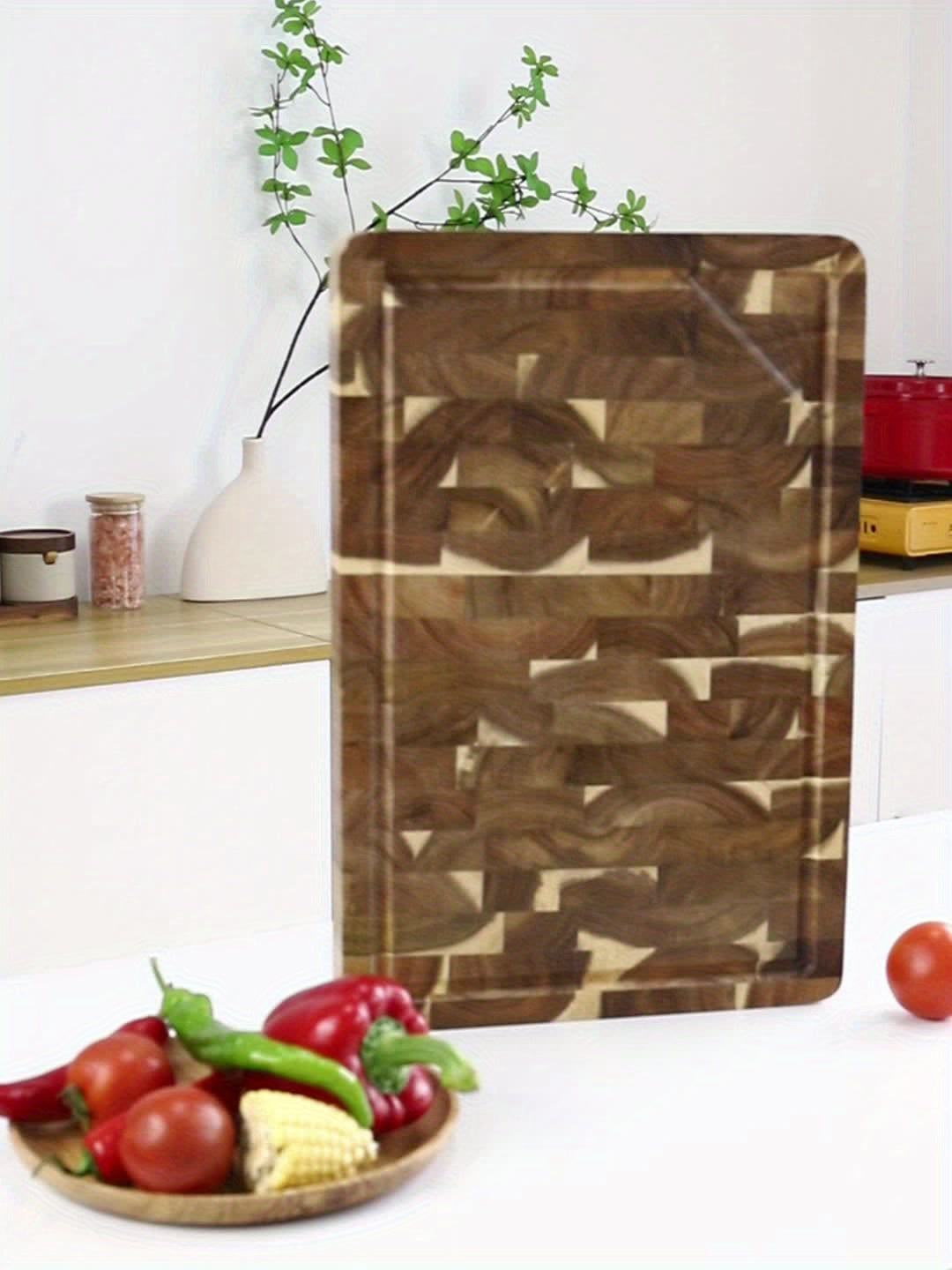 Premium Acacia Wood Cutting Board – Durable End-Grain Chopping Block for Knife-Safe Kitchen Prep