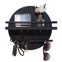 Chic Round Wooden Key Holder - Eco-Friendly Wall Organiser