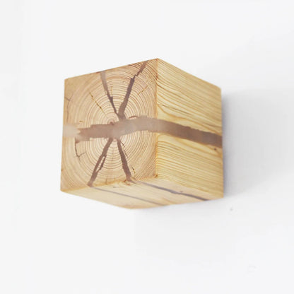 WoodAura Wall Light — Hand-Carved Solid Wood with Resin Inlay Design