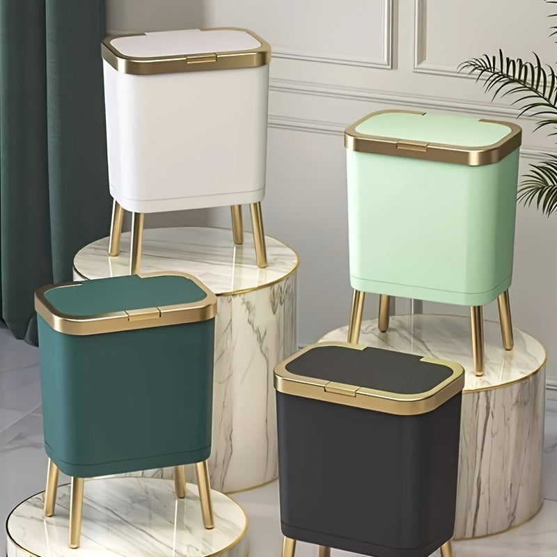 15L Modern Odour-Sealing Trash Can with Elevated Legs – Sleek Waste Bin for Kitchen, Living & Bathroom