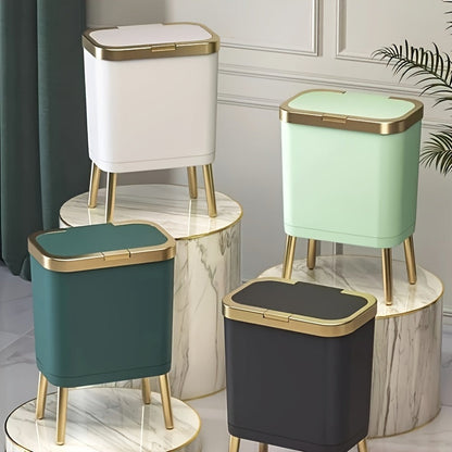 15L Modern Odour-Sealing Trash Can with Elevated Legs – Sleek Waste Bin for Kitchen, Living & Bathroom