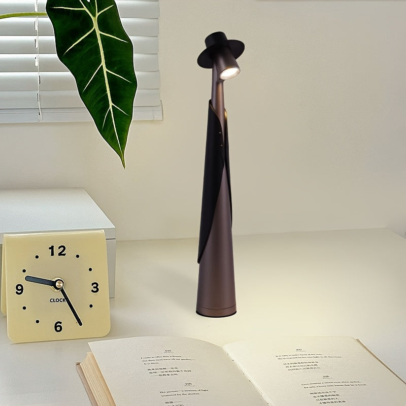 Modern Rechargeable LED Hat Lamp — Dual-Use Desk Light with Creative Touch Control