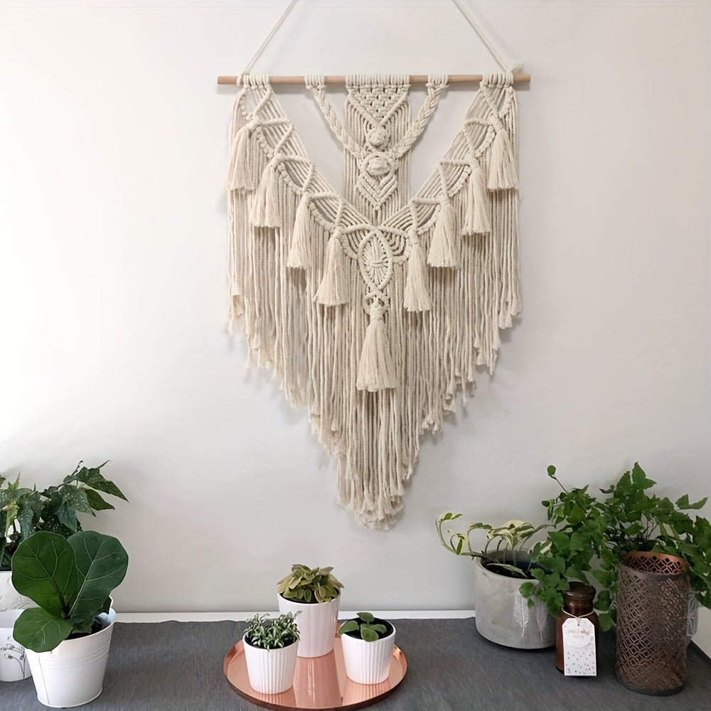 Bohemian Macrame Wall Hanging — Handcrafted, Woven Tapestry for Boho-Chic Home Decor