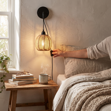 Boho Rattan Wall Lamp