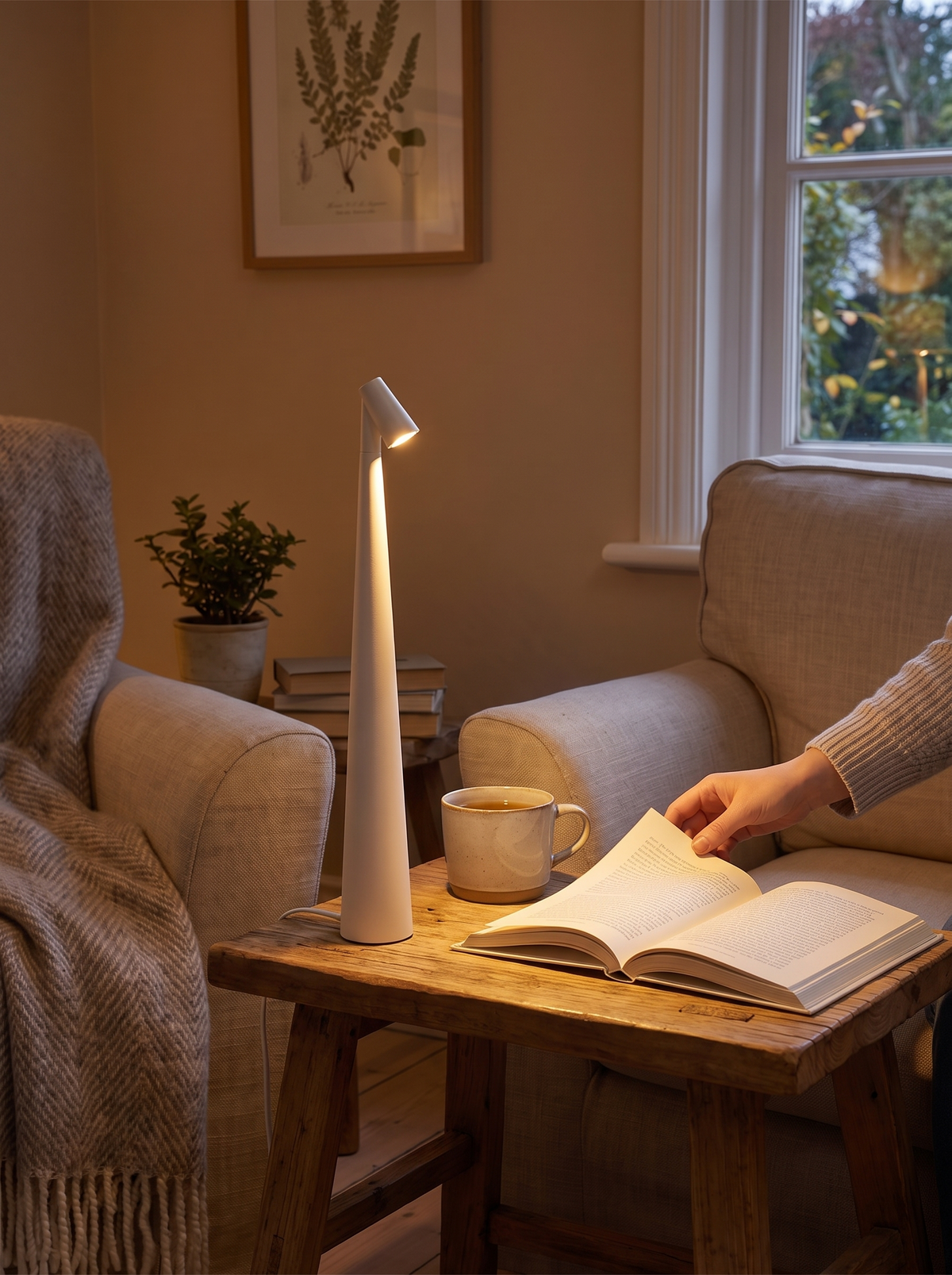 Glowora LED Table Lamp casting a calm glow