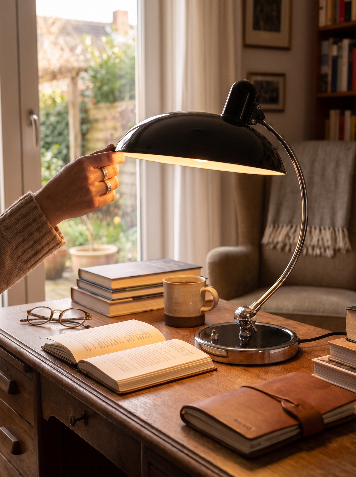 ScandiArc Table Lamp displayed in an open living space