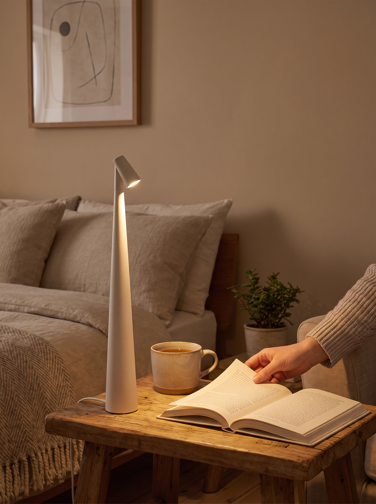 Glowora LED Table Lamp on a compact side table