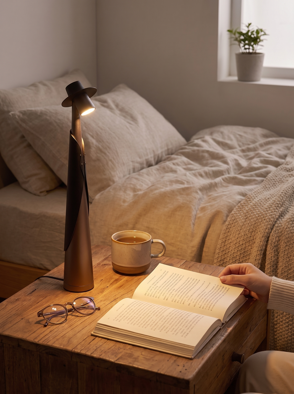 Modern Rechargeable LED Hat Lamp on a desk