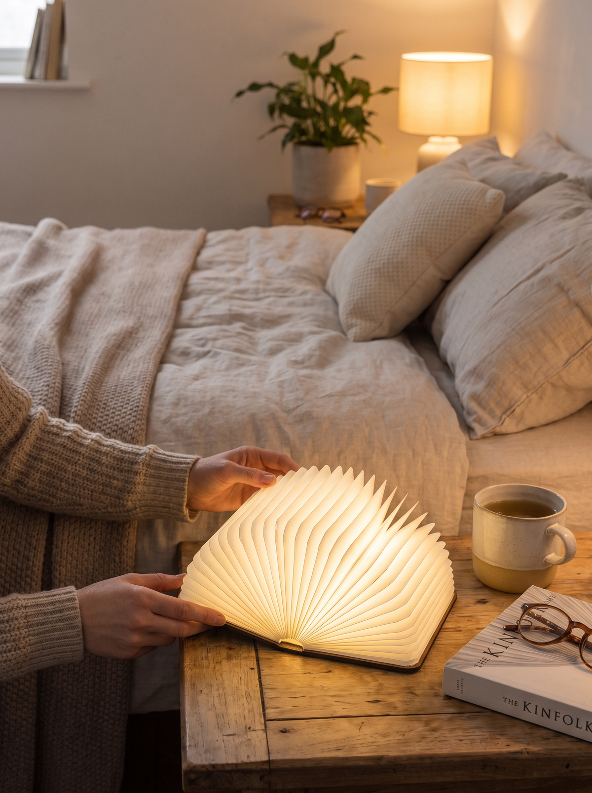 Lumibook Table Lamp opened out on a desk