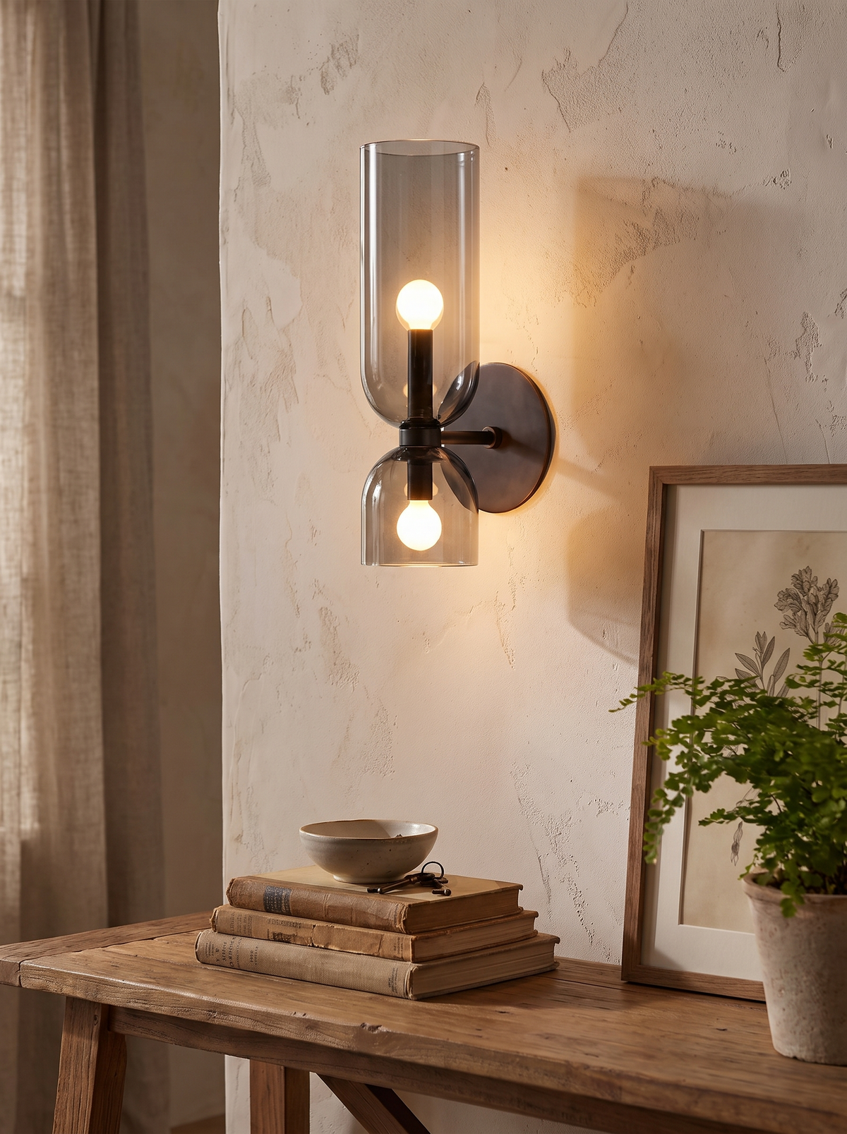 Nordic Glass Wall Lamp in a hallway setting
