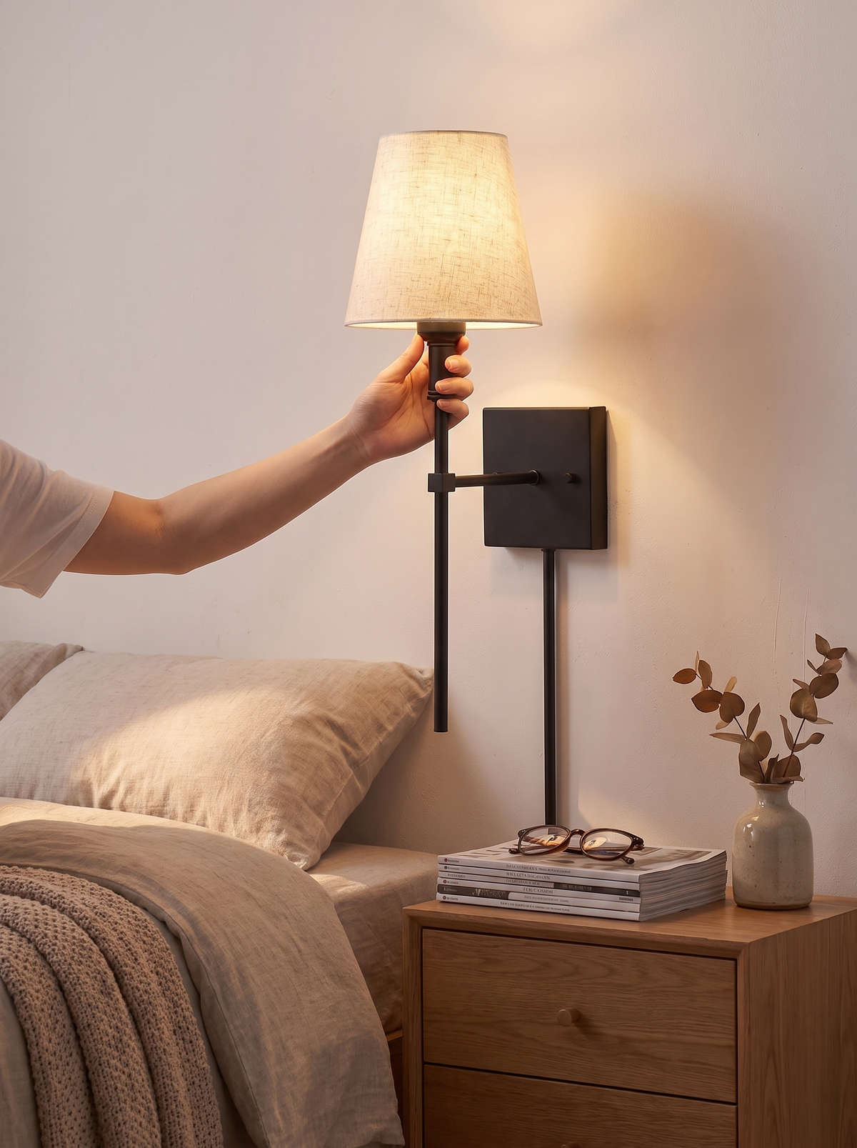 Rechargeable Wireless Wall Lights mounted without wiring