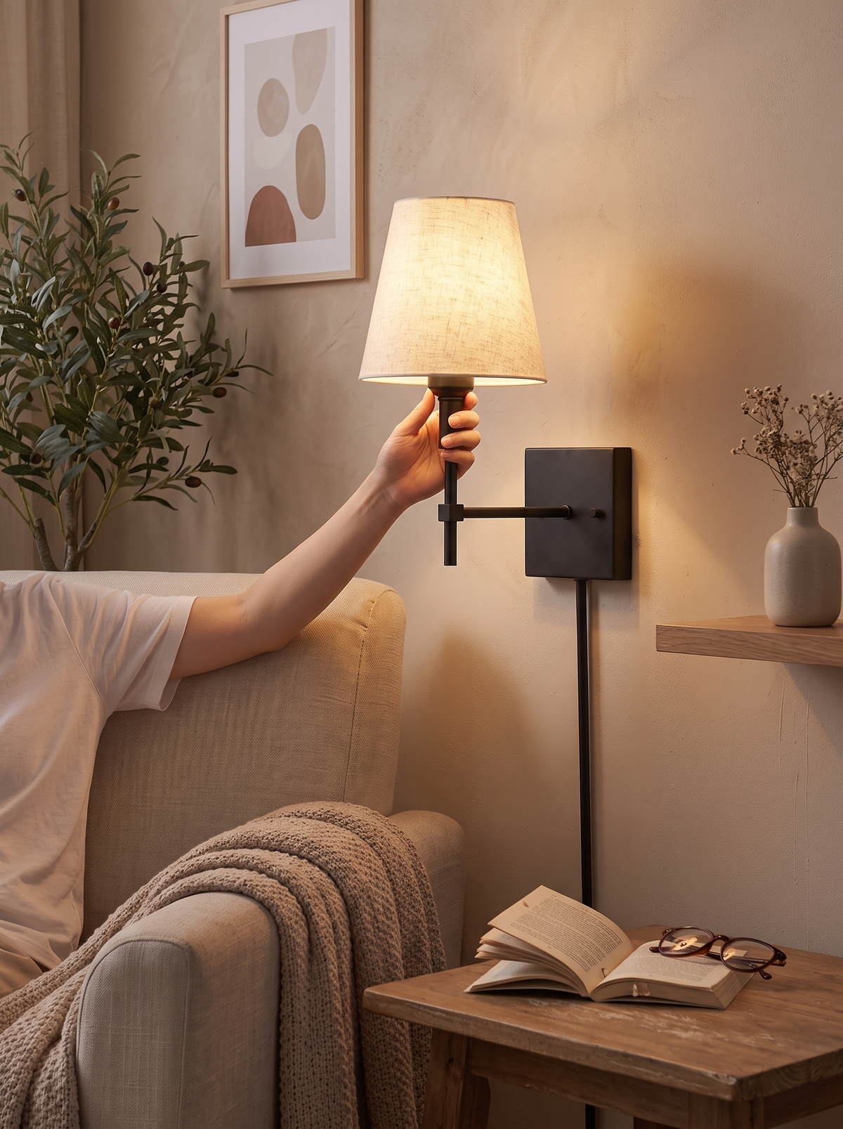 Rechargeable Wireless Wall Lights placed in a hallway