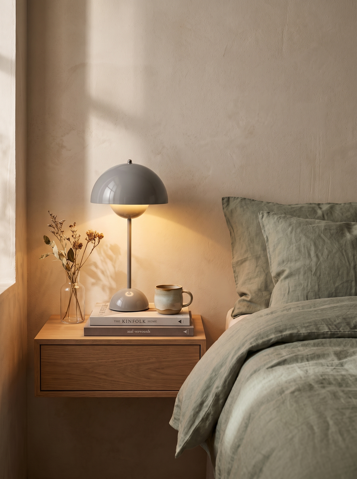 Sleek Nordic Touch Table Lamp minimalist form on a shelf