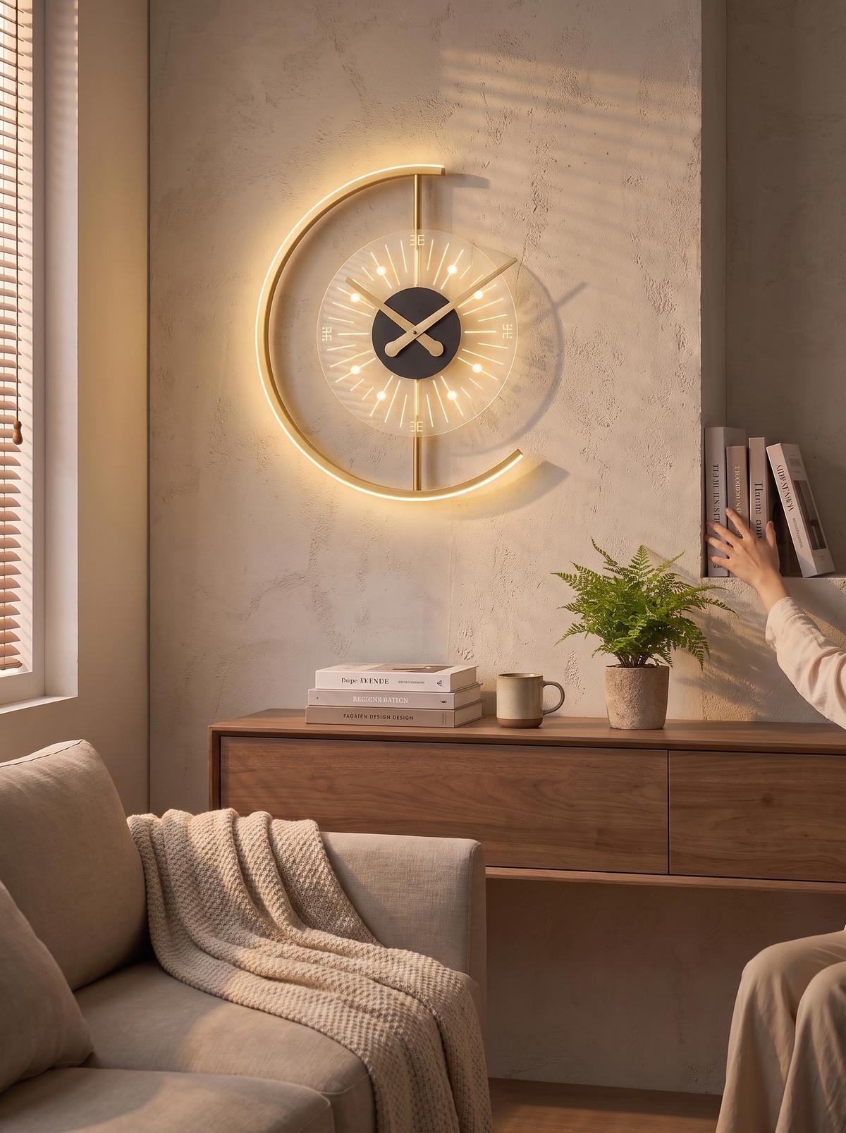 Lunaris LED Wall Clock Lamp post modern styling