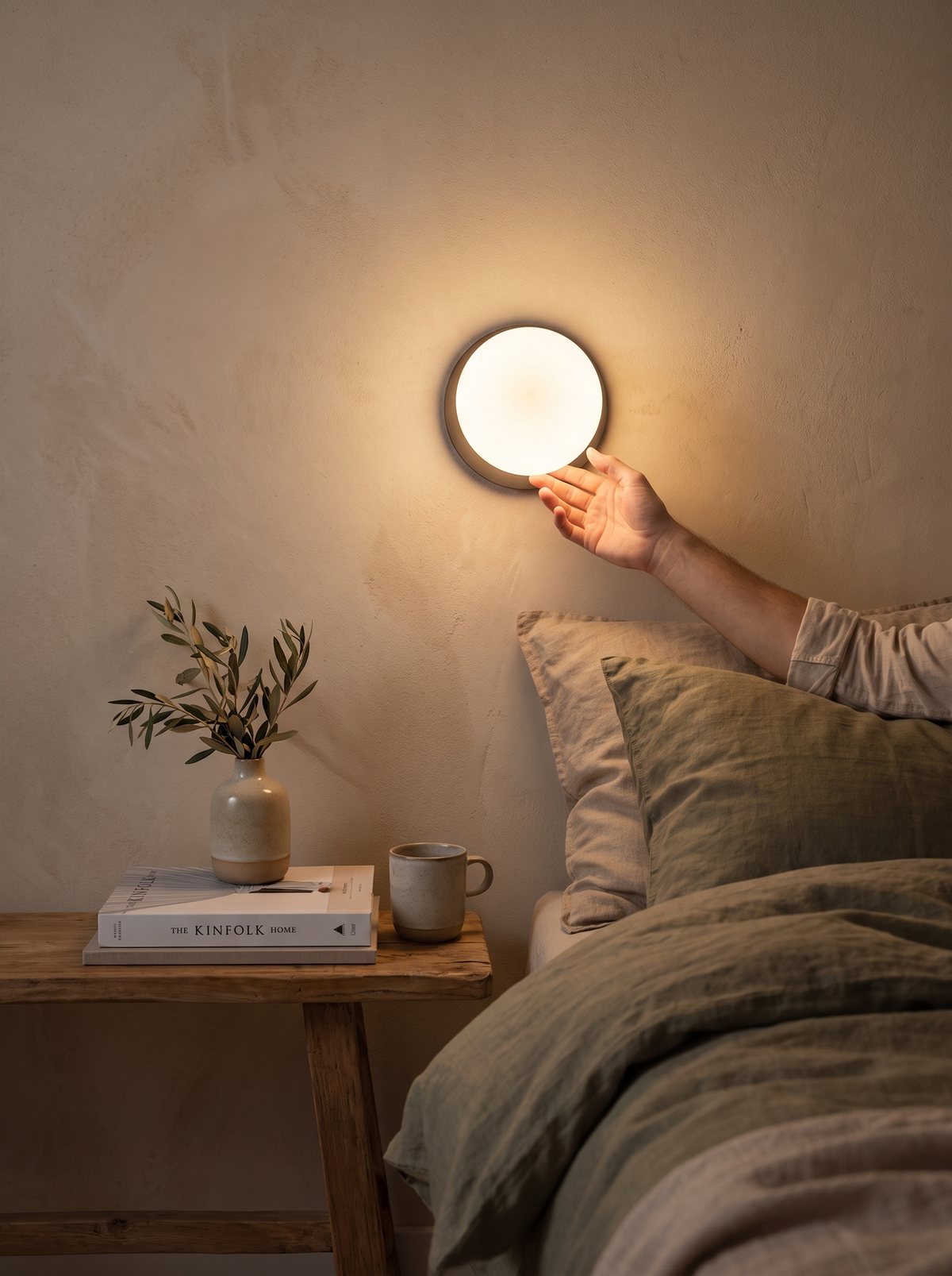 Nordic Globe Glass Wall Light beside a bathroom mirror