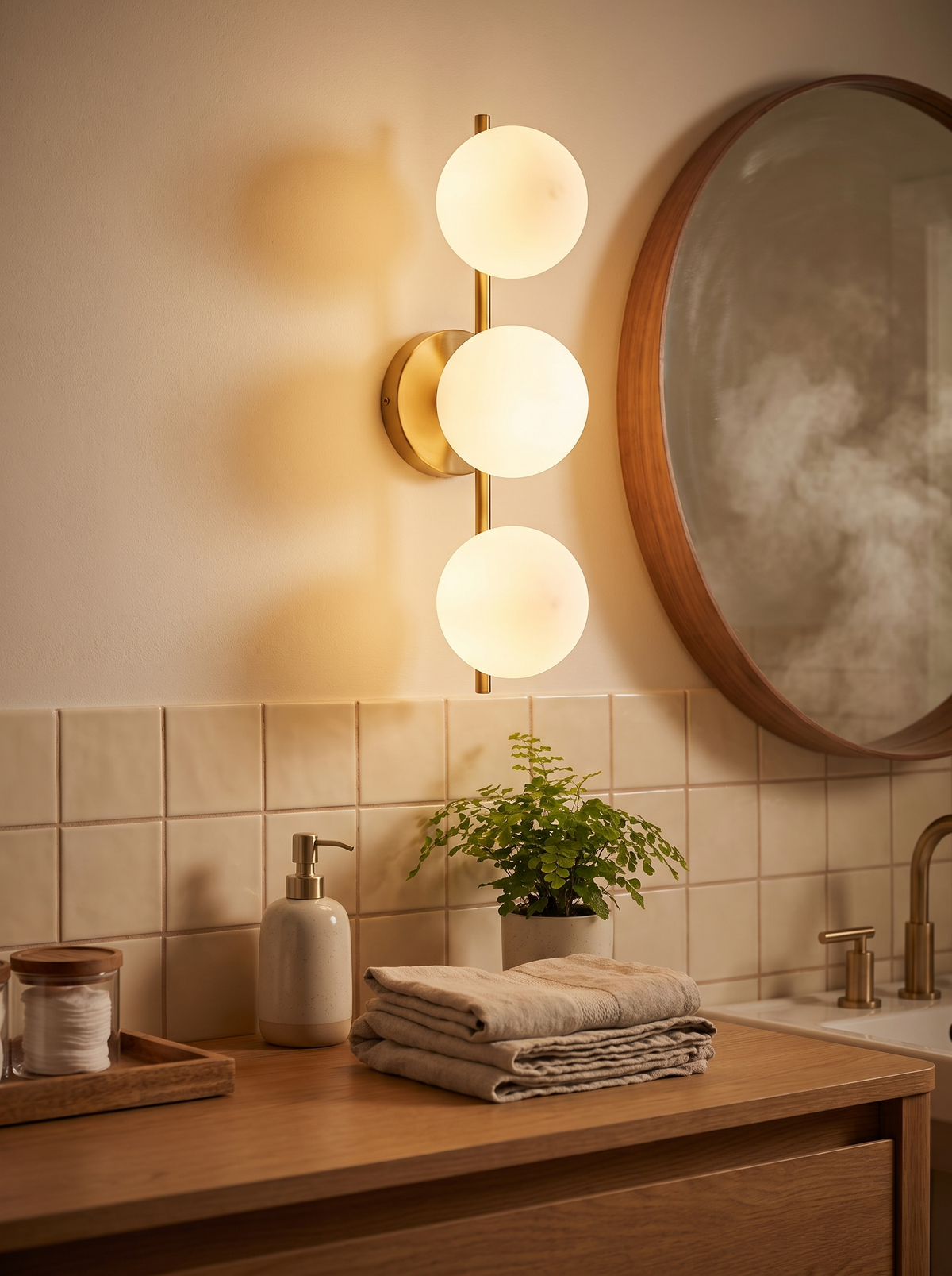 Nordic Glass Ball Wall Light triple globe on a wall