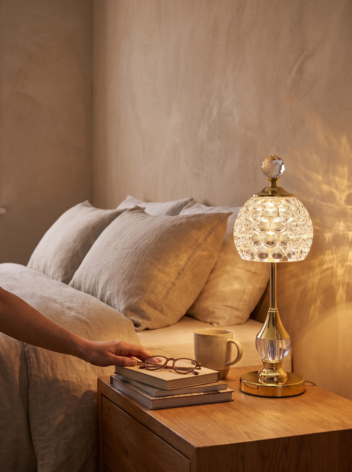 Crystal Touch Table Lamp catching the light