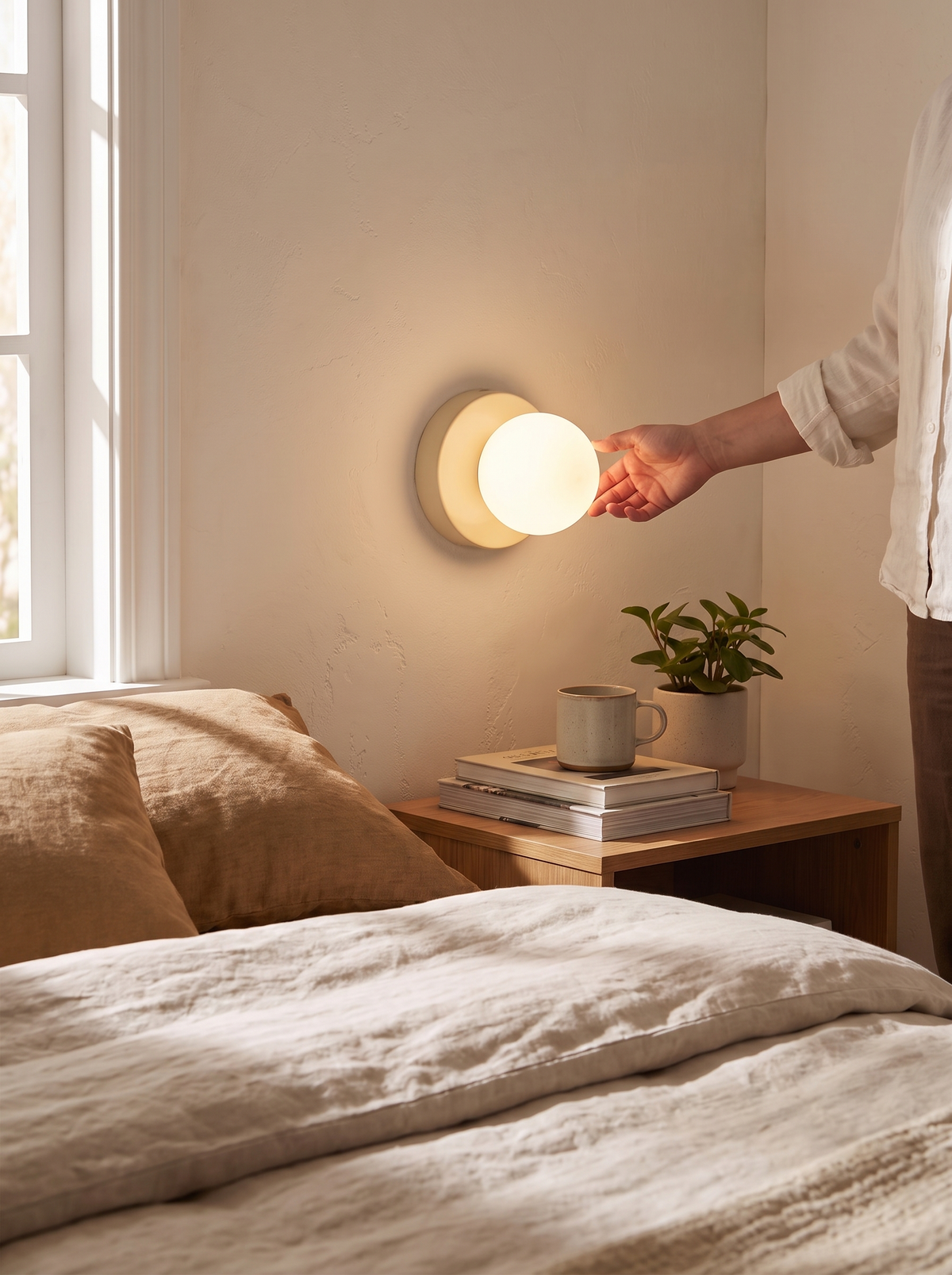 Macaron LED Wall Lamp adding colour to a wall