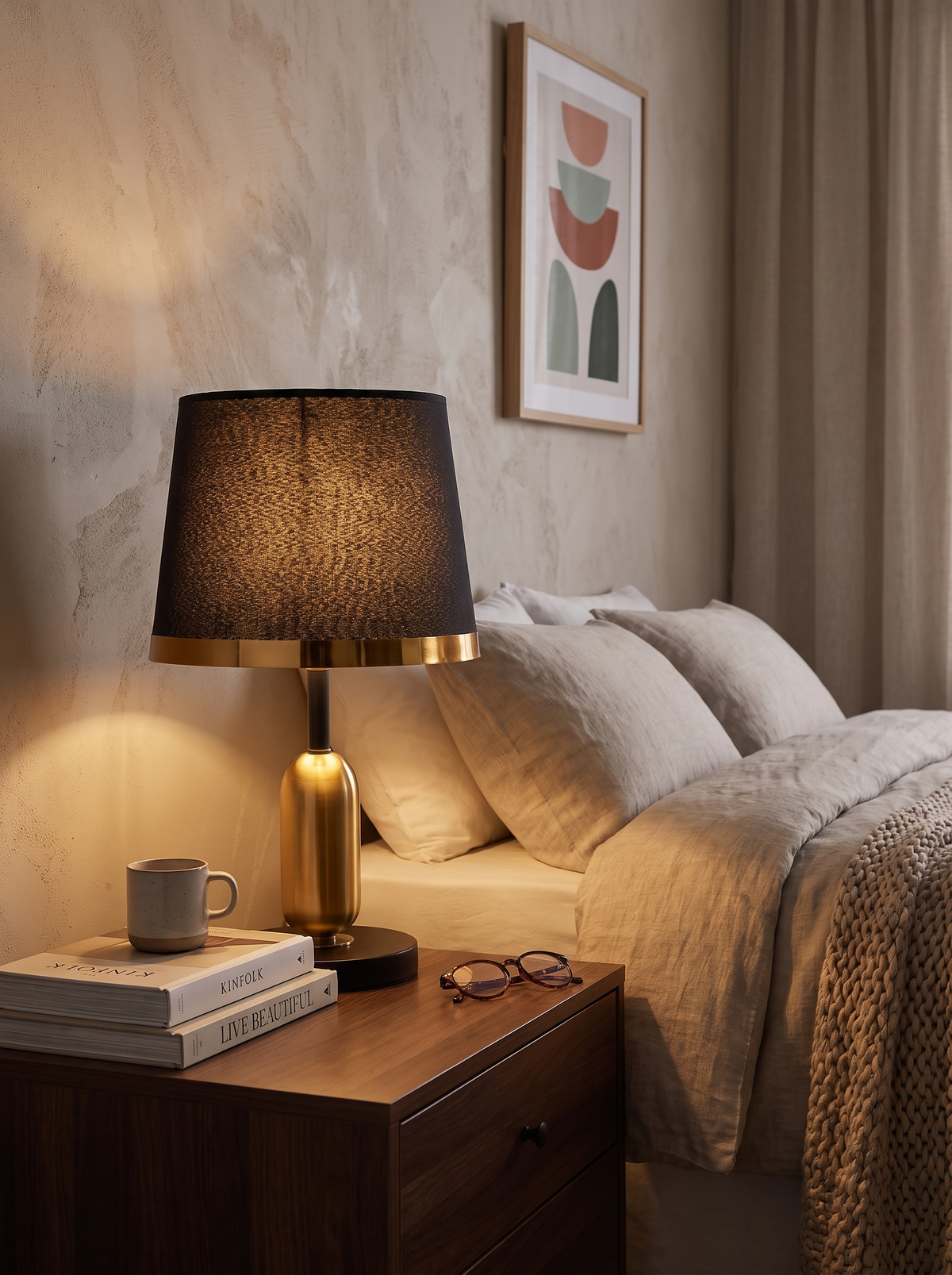 Vintage Black and Gold Table Lamp bold colour pairing