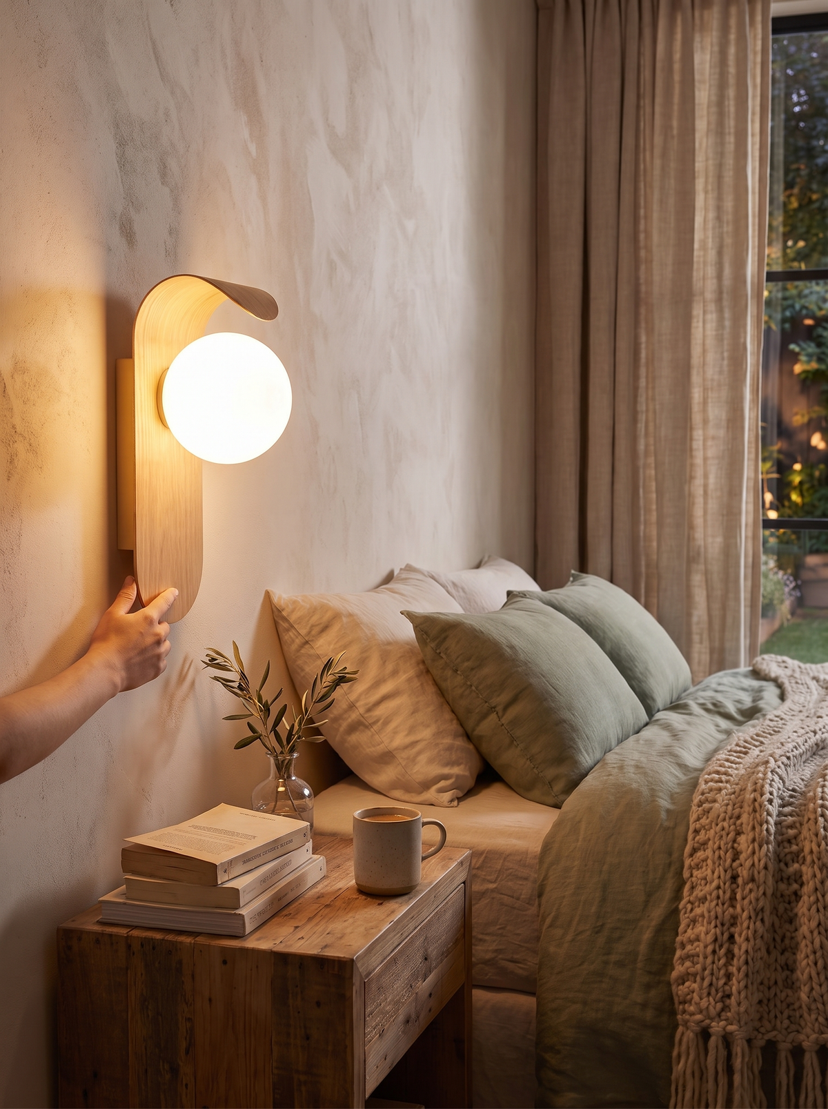 Icar Scandinavian LED Wall Lamp warm glow in a room