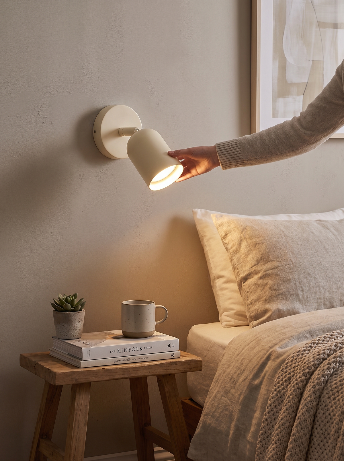 NordicLuxe Macaron Wall Light lifting a plain wall