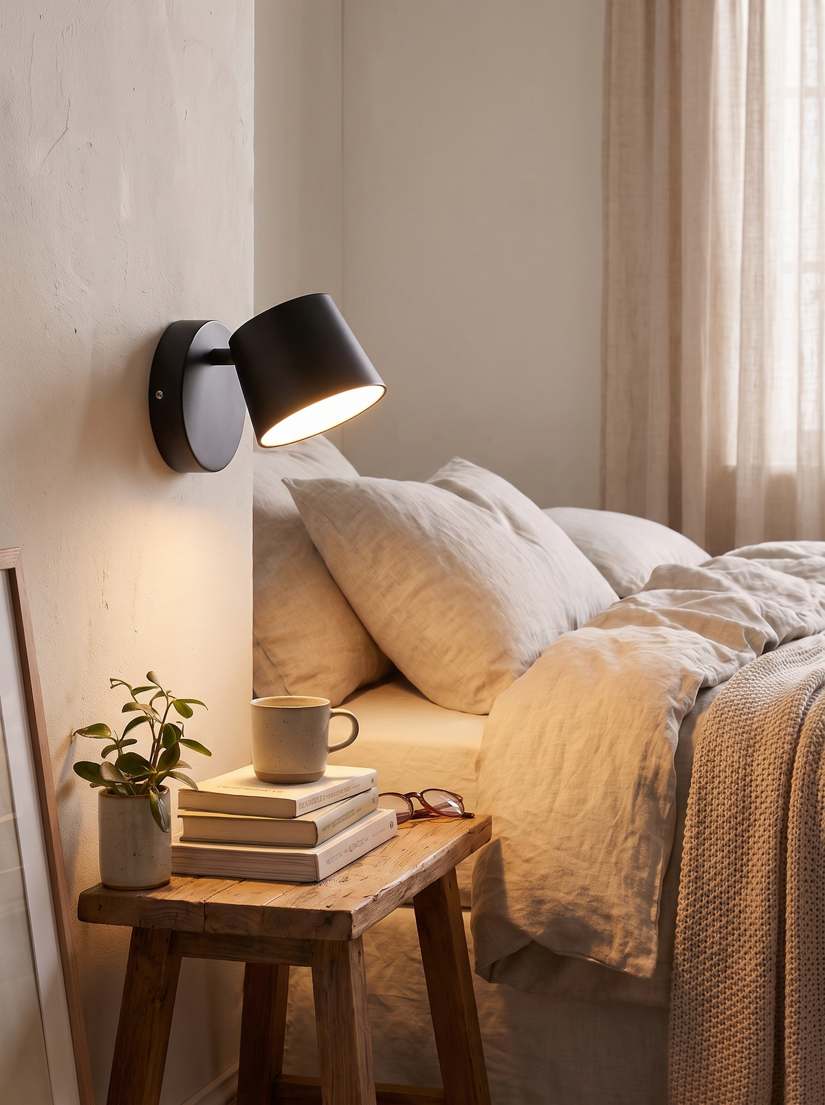 Rotating LED Wall Lamp head turned to aim light
