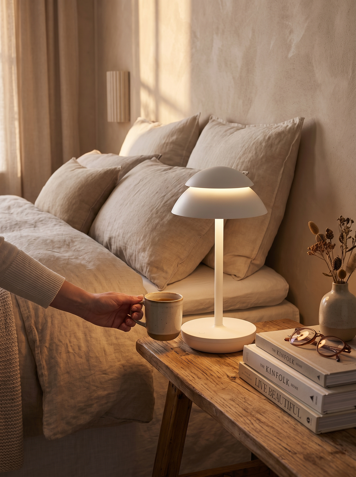 PowerLuxe Rechargeable Table Lamp wireless in use