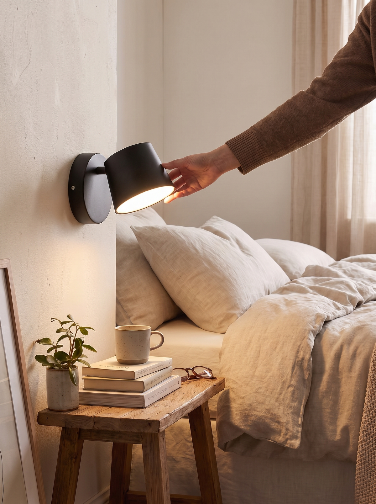 Rotating LED Wall Lamp quiet modern lines