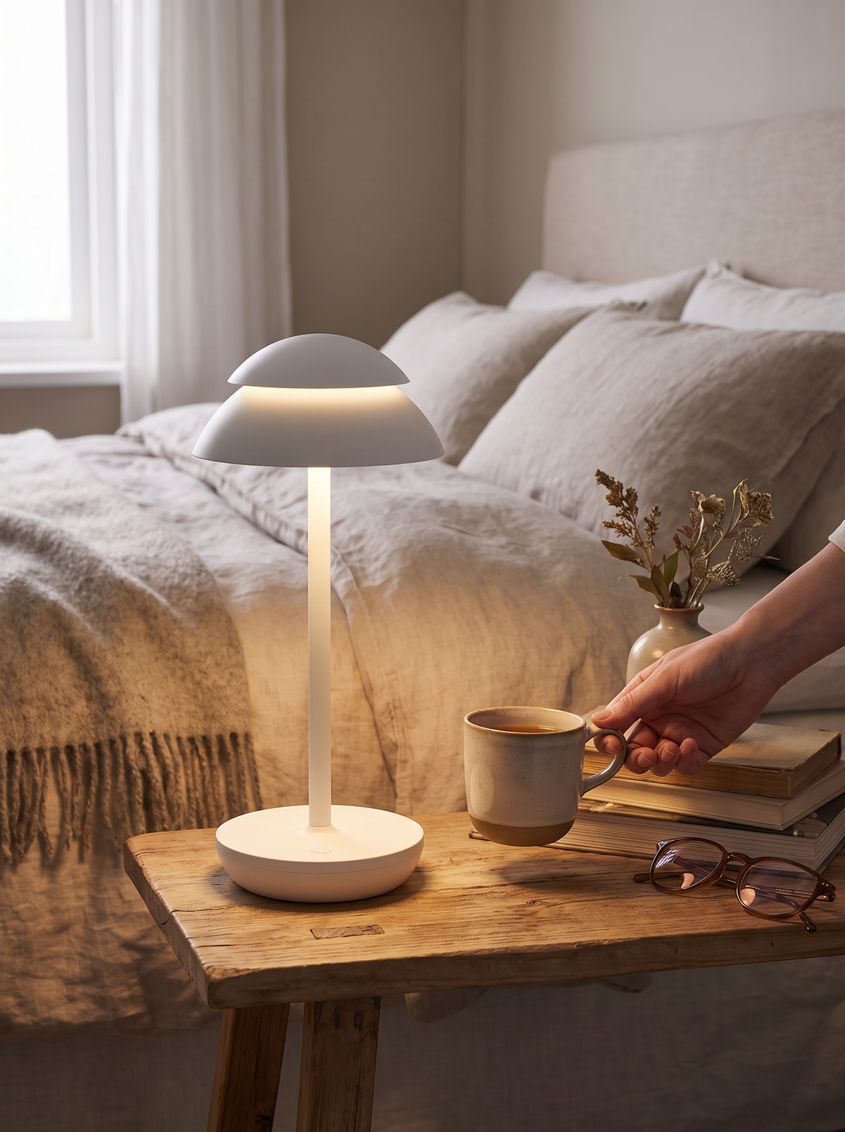 PowerLuxe Rechargeable Table Lamp on a smart surface