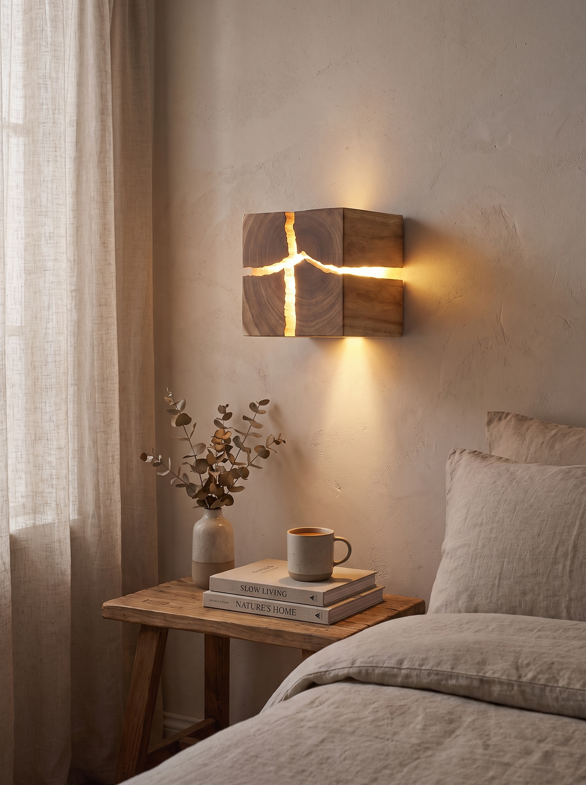 WoodAura Wall Light as a wall art piece