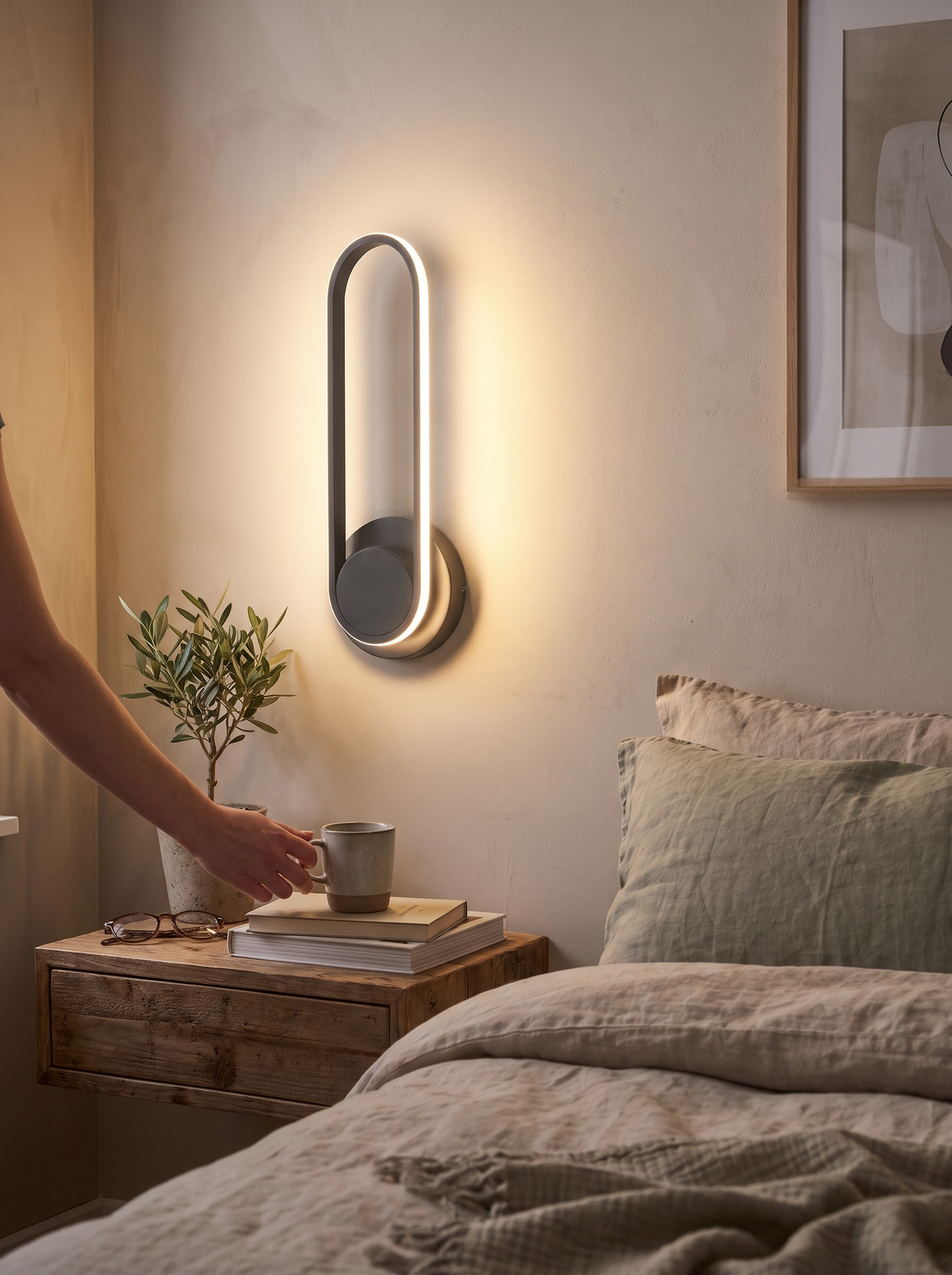 Sleek Contemporary LED Wall Light directing light