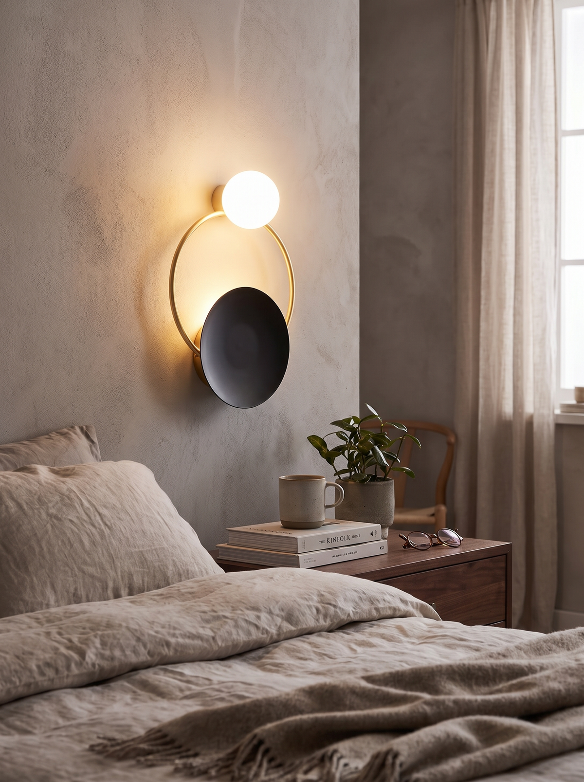 Designer Glass Wall Lamp in a hallway