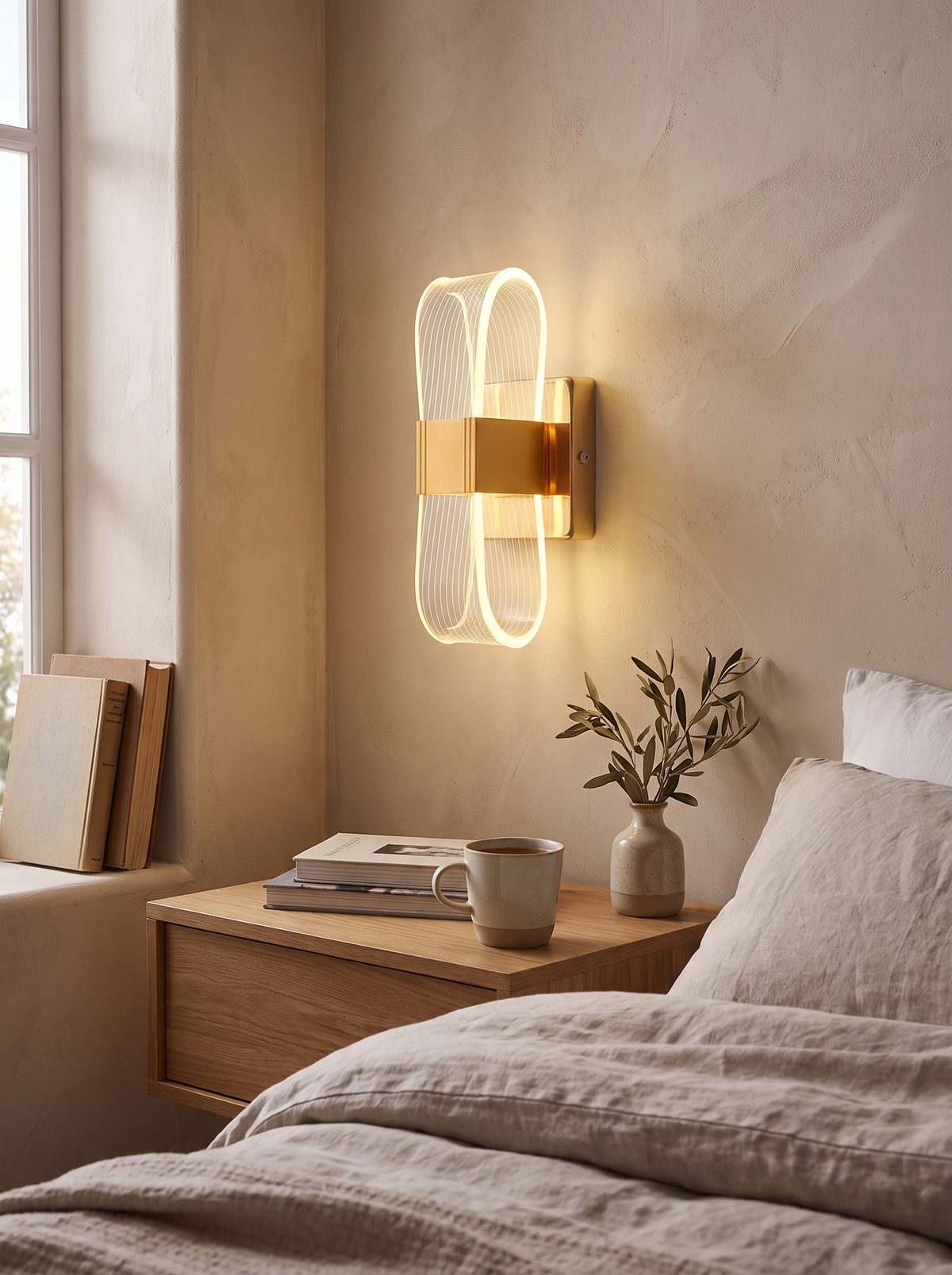 Nordic Luxury LED Wall Lamp on a modern wall