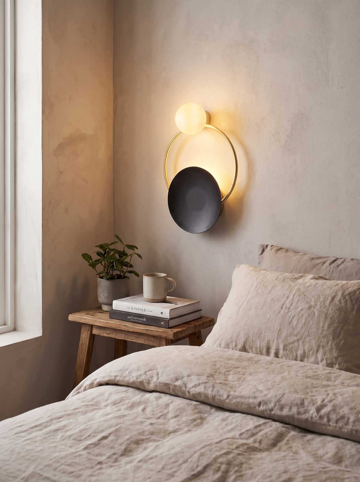 Designer Glass Wall Lamp glass sphere on metal