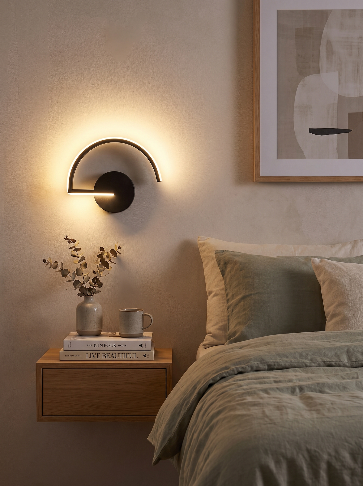 Sleek Curved Line LED Wall Light warm modern room