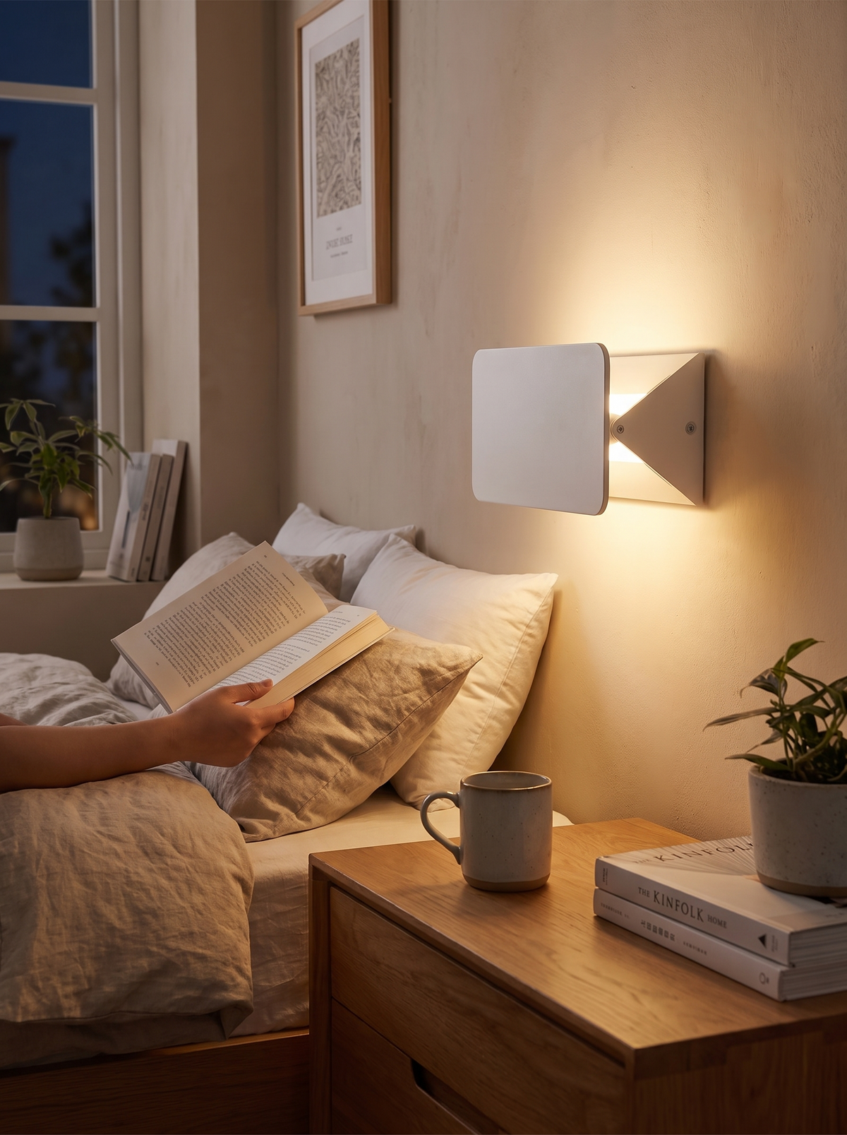 Sleek Modern LED Wall Light folded back to the wall