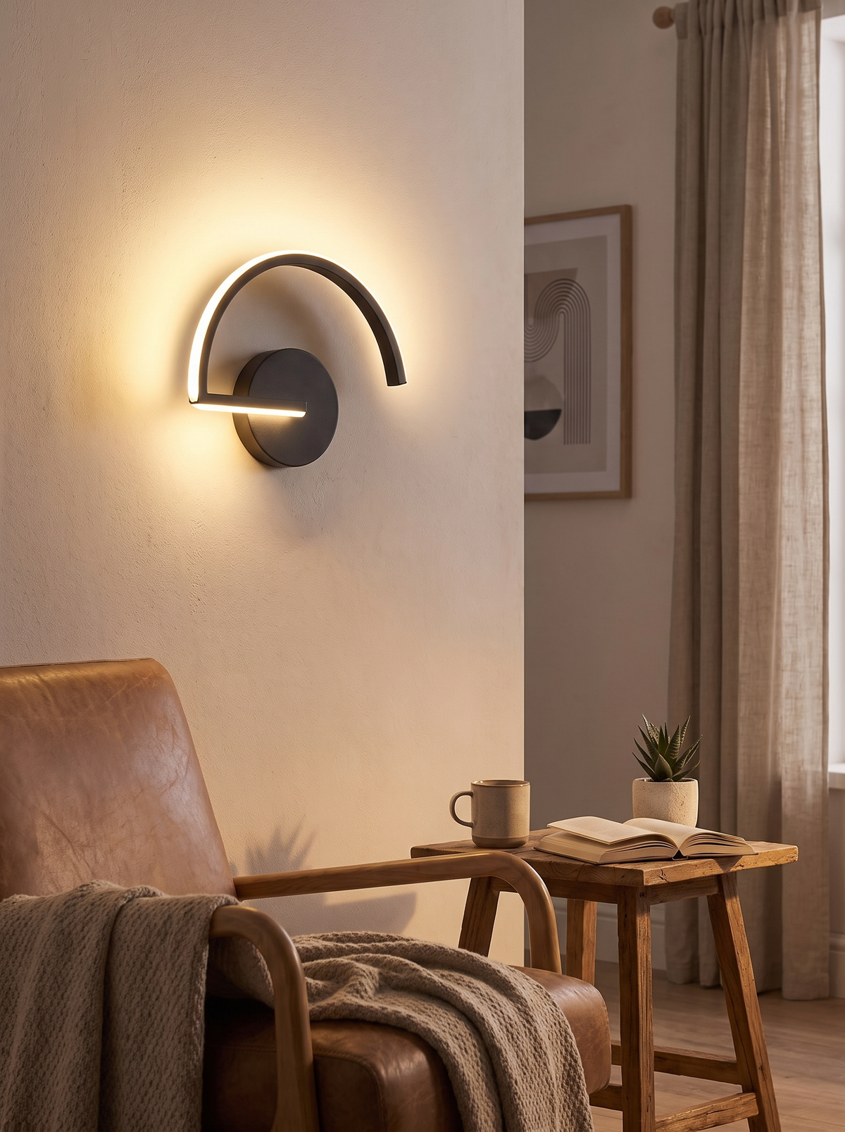 Sleek Curved Line LED Wall Light minimalist wall line