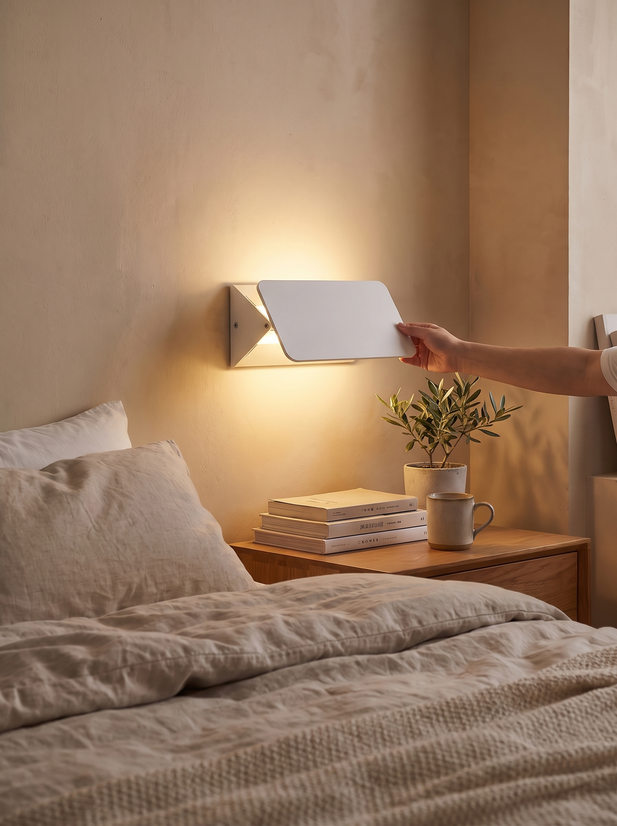 Sleek Modern LED Wall Light swing arm extended