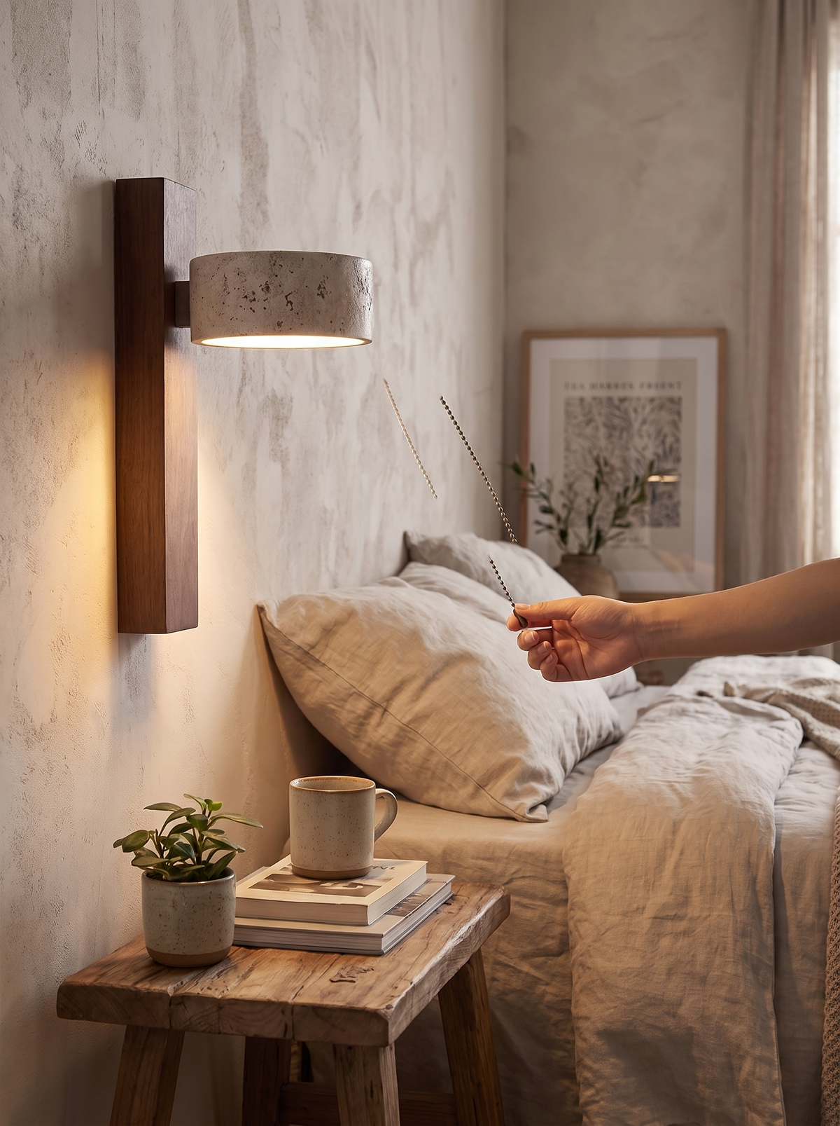 Eclat Wall Lamp pull switch within reach