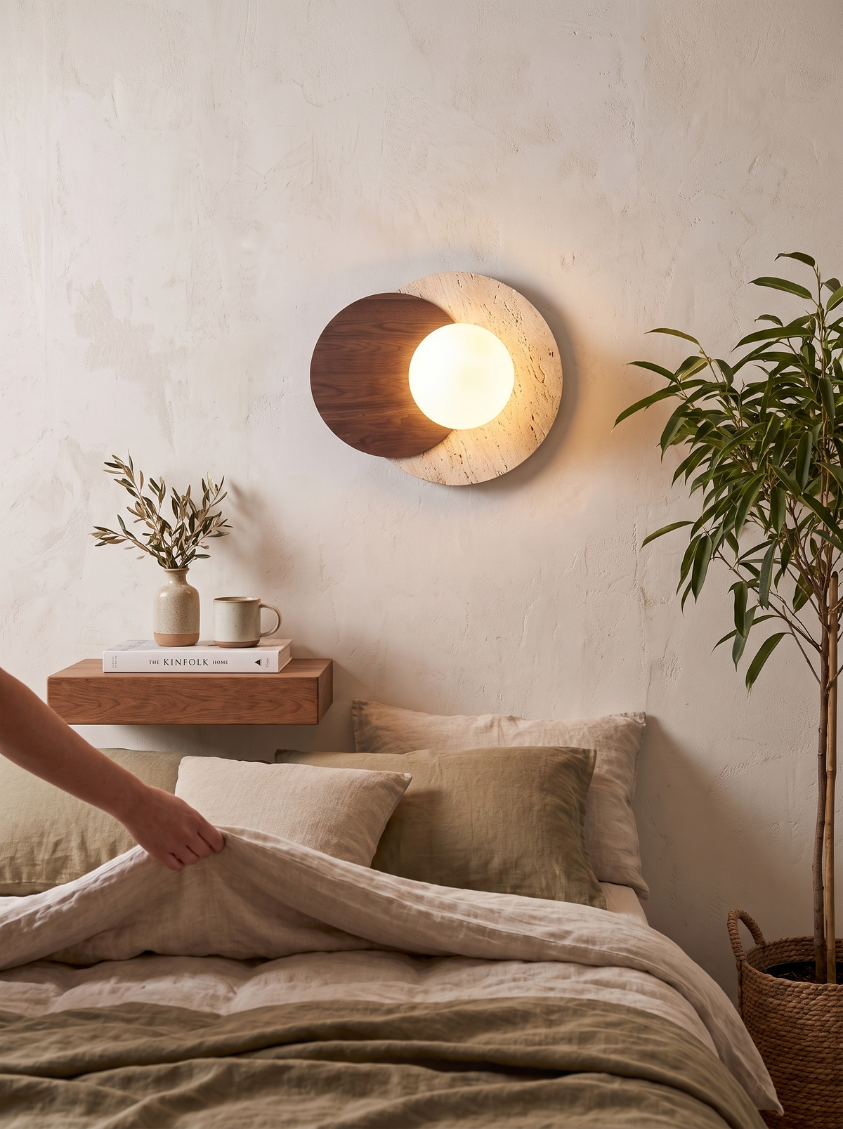 Wabi Sabi Stone Wall Lamp natural stone texture
