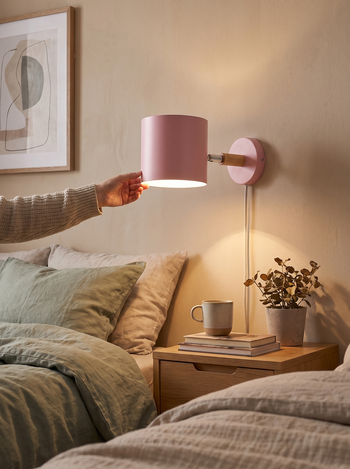 NordicGlow Adjustable Wall Lamp gentle colour in a calm room