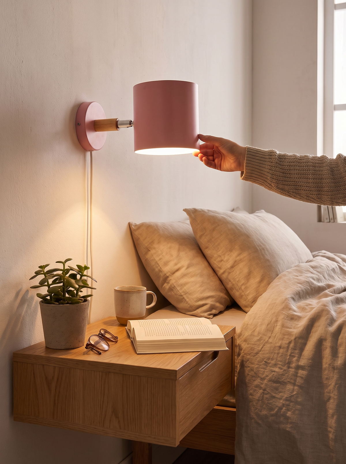 NordicGlow Adjustable Wall Lamp head adjusted