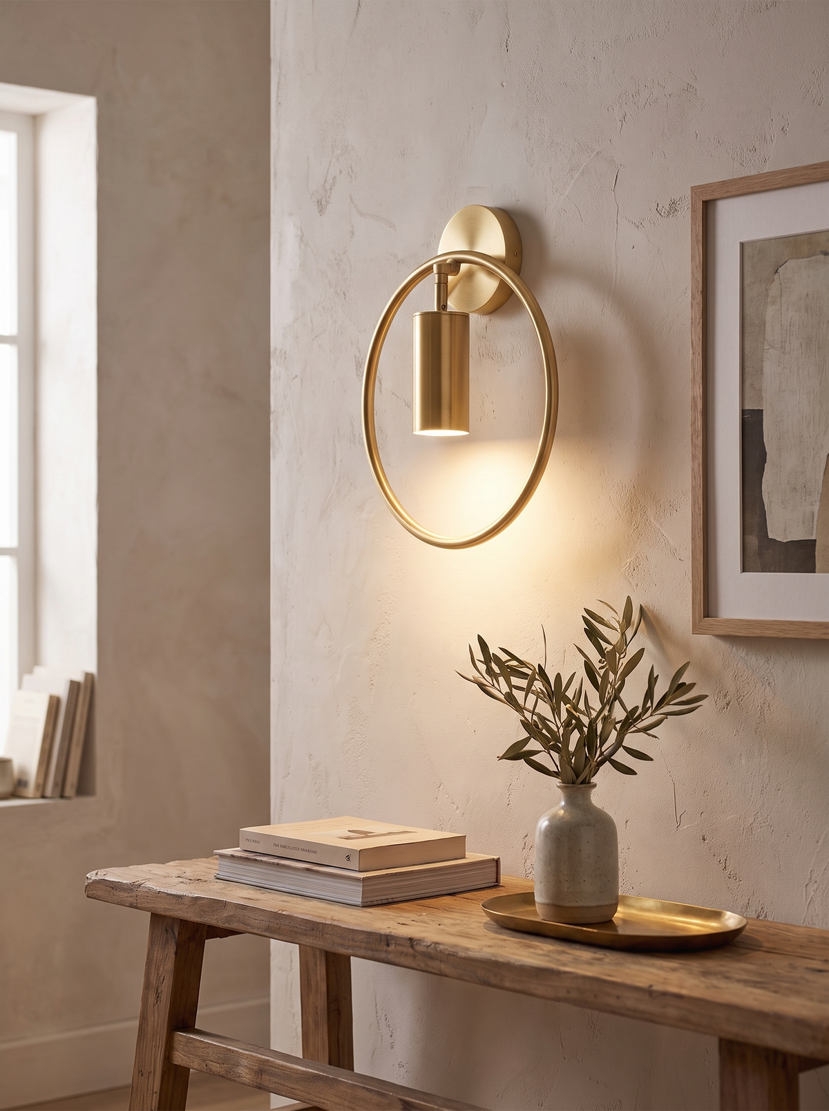 Halo Wall Light above a console table