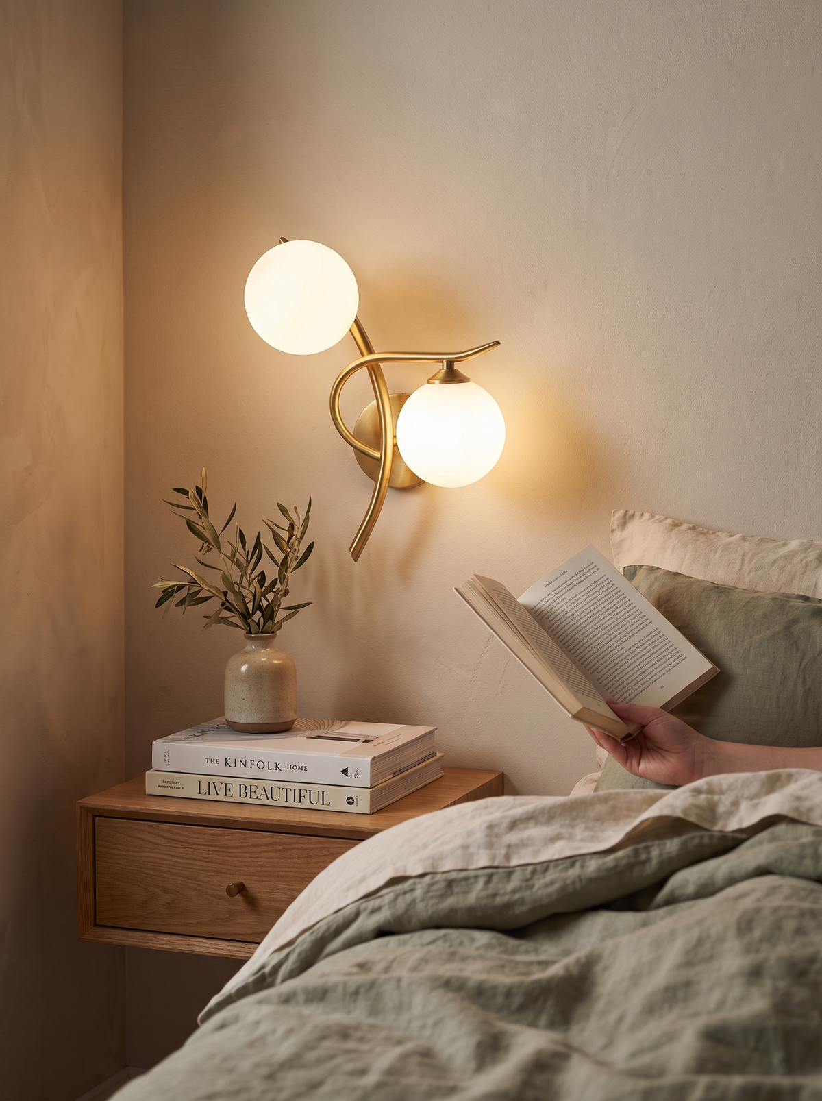 Lunara Dual Globe LED Wall Light two soft globes