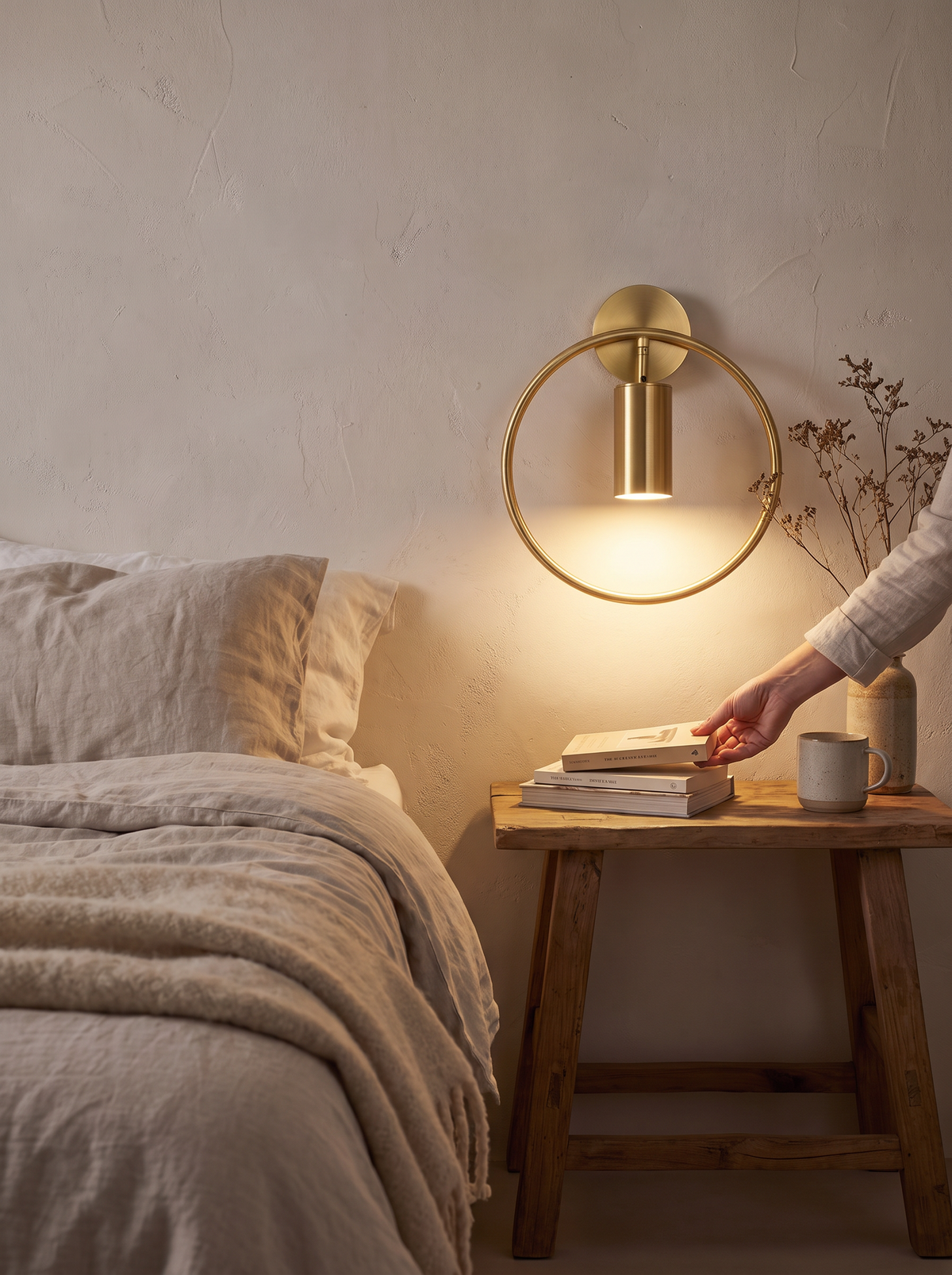 Halo Wall Light gold ring glowing