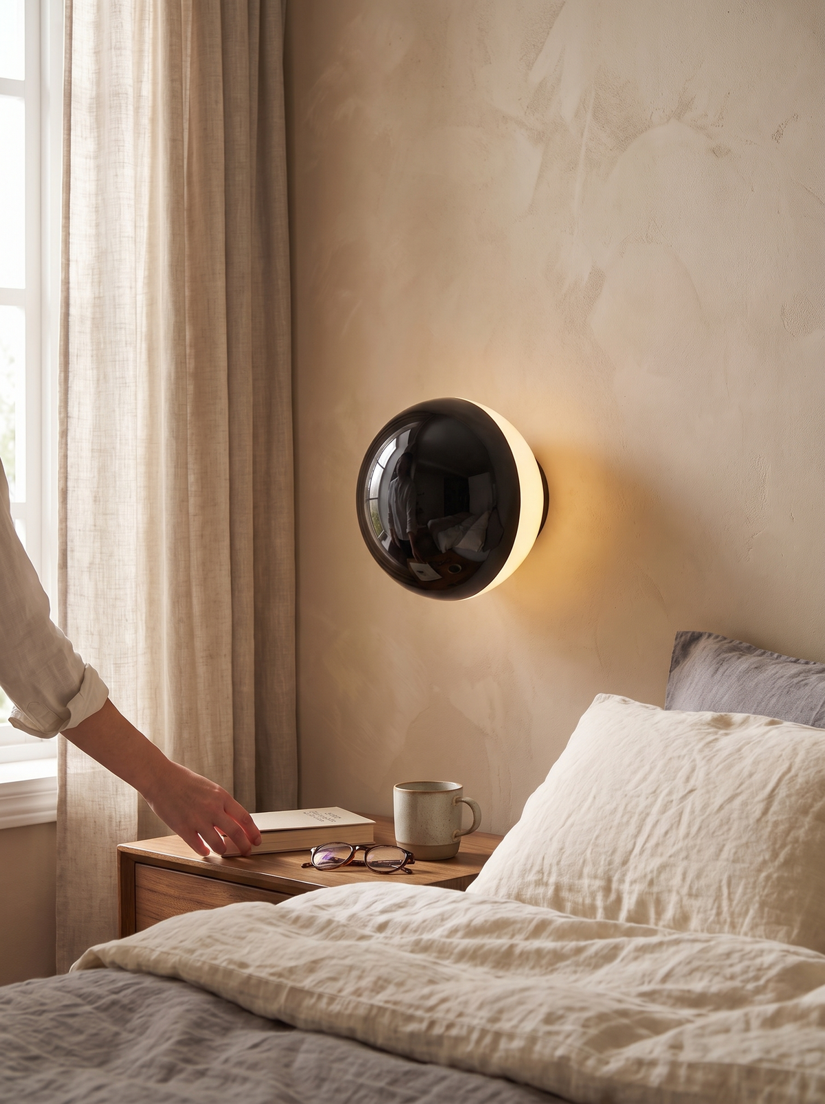 Bauhaus Eclipse Wall Lamp gold eclipse form