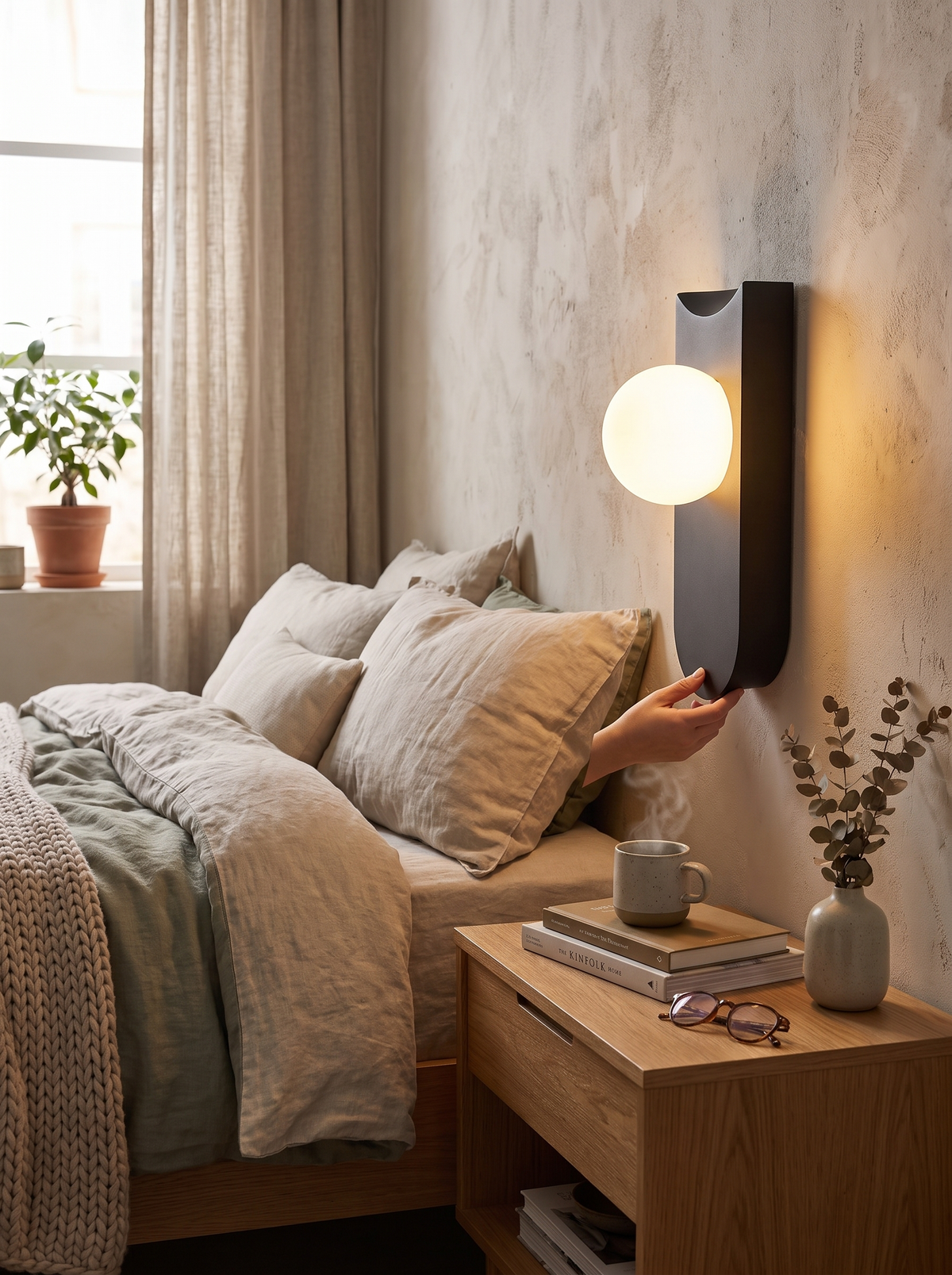 Scandinavian Wall Mount Light in a hallway